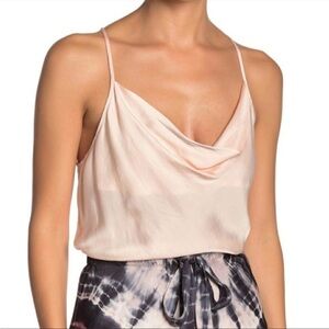 YBF Sweetie Cowl Neck Satin Tank